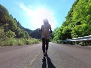 When I was walking naked, a police car passed by.