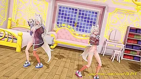 no VR mmd Fuwa Moco Dance 3d hololive Hentai