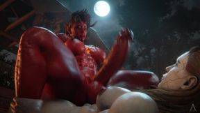 Futa Karlach on a Dick Swinging Ride on Top of Aylin