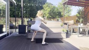 Short dress yoga outdoors