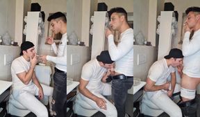 Gay Fun in the Bathroom: Part 1 - Cum in My Boy's Mouth