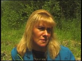 Hairy blonde mature have a nice time outdoors