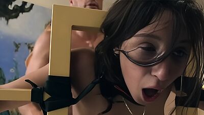 Gorgeous anal slave banged in bondage