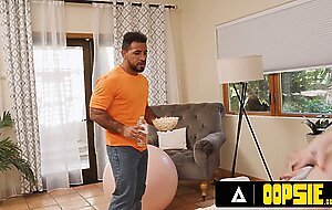 OOPSIE - Cuckold Man Watches Girlfriend Aften Opal Getting Creampied By Trans Roommate Izzy Wilde