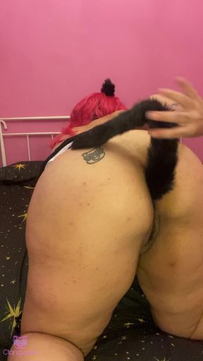 Cat Tail Anal Plug Deep up My Ass - Anal Close-ups of a Neko Girl