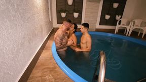 We invited a friend to spend the night at the motel with us &mdash;  we had a lot of sex in the pool