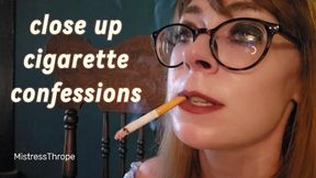 Close up Cigarette Confessions