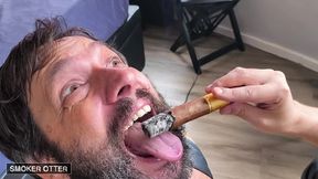 cigar ash in his tongue + leather dominance