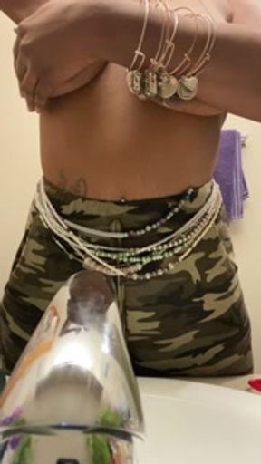 Rubbing rose oil on my fat ass and juicy titties feel free to cum in between