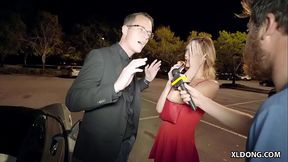 TV reporter doesn'_t leave Ana Rose and Justin Hunt alone!