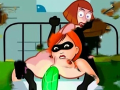 Famous toons dildo and lesbian strapon