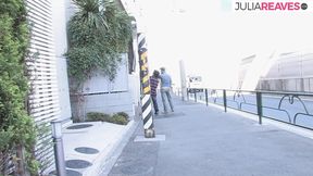 A hard fuck in the ass with a dildo results to massive creampie and squirting