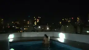 The water wasn't enough to put out the fire, so we had sex in the pool  ( my first time in a pool )