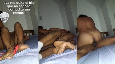 Esposa poniendole el cuerno a su marido por primera vez.