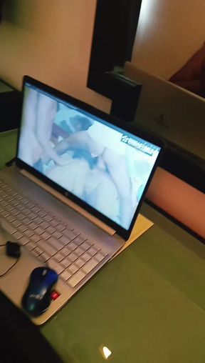 Fantasy Roleplay of Stepmom in Orange Saree Playing with Her Kitty