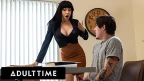 ADULT TIME - Busty Tutor Little Puck Uses HUGE TITTIES To Keep Student Focused & He POUNDS HER HARD!