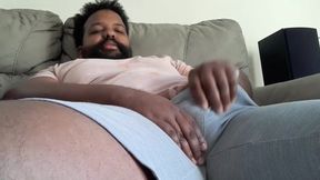 Hot BBC Stepdaddy Strokes It and Moans to Youtube Vid