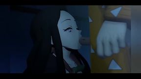 Zenitsu fudendo gostoso a safadinha da Nezuku escondido! Demon Slayer