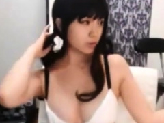 Korean girl with big boobs tease