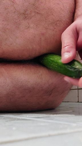 Big Ass Anal Play with Cucumber