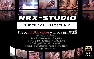 Nick whitehard, teen whore show puffy pussy & spreads wet rose lips to big cock
