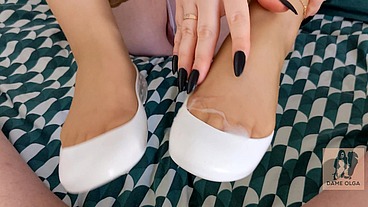 Shoejob in Dame Olga’s Well-Worn Jelly Ballet Flats 4K (402)