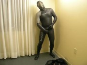 Completing the transformation as I change into orca predator wetsuit