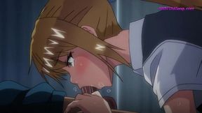Blushing blonde step sinks down and bounces hard on thick cock