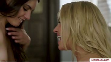 Hot lesbians explore each other's bodies in a steamy lesson