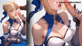 Saber Fate Jerks Her Lovers Cock With Her Legs - Car Toon