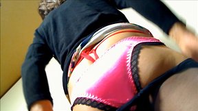 A Naughty Japanese Crossdresser`s Upskirt Pantyhose & Panties Experience