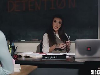 Sexy Latina student gets fucked in classroom in front of her kinky teacher