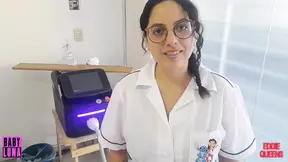 Argentine beauty BabyLuna939 waxes man's cock then gives handjob with her natural big tits