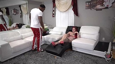 Redhead Tattoos Diva! Santana Red Fucks Rome Major's Massive Cock!