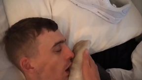 Master Max dominates cute scally slave with feet and cock