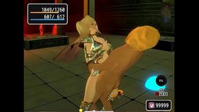 Pretty blonde Girl 18+ having sex with men and goblin in Pricia defense 3d hentai game video