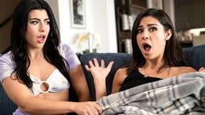 ”Tiny lesbian teen caught fingering cunt by her hot roomie”