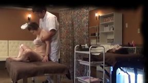 Sultry babe gets her twat fucked during massage