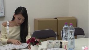 Japanese Babe Ren Azumi Gorges Herself on Two Cocks