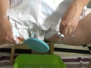 Kugurumi decided to shave his hairy dick before masturbating. (part 2/3)