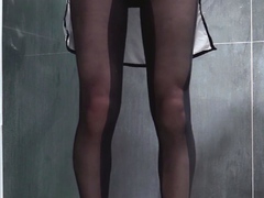 (Femboy)Hentai nun cosplay with black pantyhose high heel