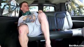 Big cock jock gets hesitantly fucked raw in back of baitbus