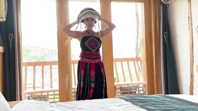 MILF Asian homemade tease solo orgasm wand magic
