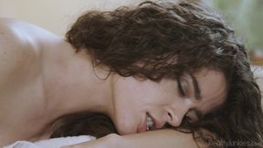 Brunette wife seduces with irresistible allure in a daring massage affair