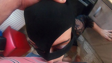 Sexy Neighbor Visit – Deepthroat, Cum on Tits & Slutty Kitchen Fun
