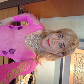 pink fishnet bodysuits