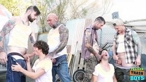 ”TRAILERTRASHBOYS Eddie Patrick & Greyson Myles Having A Wild Groupsex Session”