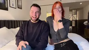 Tall Skinny Redhead MATURE swallows big white cock in buns to mouth action