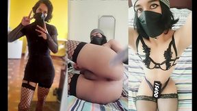 Young feminine girl TrapyAle plays with her tight ass using her butt plug and a big purple dildo.