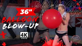 Liam Idols Blows Up 36" Red Balloon in Jockstrap Barefoot - 4K